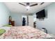 A comfortable bedroom with closet, wood floors, and a ceiling fan at 814 Columbia Dr, Chester, SC 29706
