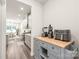Modern kitchen featuring gray cabinets, white countertops, and stainless steel appliances, maximizing functionality at 1020 Clementine Rd, Monroe, NC 28110