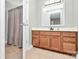 Bathroom featuring a sink vanity, mirror, and shower curtain at 1105 Hoyle Ln, Waxhaw, NC 28173