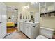 Bathroom connects to the Primary bedroom and features a double vanity and well-appointed fixtures at 1119 21St Ne Ave, Hickory, NC 28601
