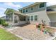 Landscaped backyard with stone details at 112 Serravista St, Mooresville, NC 28117