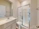 This bathroom offers a toilet, vanity, and shower with clear glass doors at 1441 31St Ne St, Conover, NC 28613