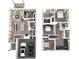 3D floor plan highlighting the home's layout with furniture, showcasing the flow between rooms and the two-car garage at 1441 31St Ne St, Conover, NC 28613