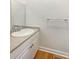 Bathroom featuring a single sink vanity and neutral colored walls at 249 Arrowood Ave, Lancaster, SC 29720