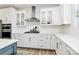 Bright kitchen featuring white cabinets, stainless steel appliances, and a decorative backsplash at 2520 Ensemble Ct, Charlotte, NC 28262