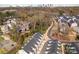 Stunning aerial view of new townhomes, showcasing the community's layout and proximity to the city skyline at 2558 Deacon Ave, Charlotte, NC 28204