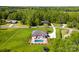 Gorgeous aerial view of an estate home, complete with a sparkling pool, lush landscaping, and a sprawling lawn at 3003 Eaker Dr, Cherryville, NC 28021