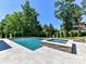 A pristine pool and jacuzzi combination, elegantly paved and set against lush greenery at 3057 Drummond Ave, Indian Land, SC 29707