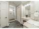 Elegant bathroom featuring a walk-in shower with white subway tile at 365 Delburg St, Davidson, NC 28036
