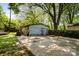 Spacious backyard with a detached garage providing ample space for various outdoor activities at 3919 Sarah Dr # 14, Charlotte, NC 28217