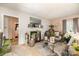 Cozy living room featuring a fireplace, plush seating, and stylish decor at 3919 Sarah Dr # 14, Charlotte, NC 28217
