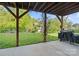 A covered backyard patio leads to a landscaped yard at 5301 Meadowcroft Way, Fort Mill, SC 29708