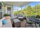Relaxing screened porch with comfortable seating, perfect for enjoying the outdoors and nature at 5301 Meadowcroft Way, Fort Mill, SC 29708