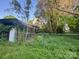 The fenced-in backyard offers privacy and security with mature trees and greenery surrounding the space at 6000 S Main St, Salisbury, NC 28147
