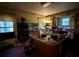 This kitchen features a fireplace, window, and island with a counter for seating at 6000 S Main St, Salisbury, NC 28147