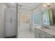 Modern bathroom featuring frameless glass shower and custom vanity at 642 Vega Nw St, Concord, NC 28027
