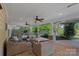 Relax on this brick patio with comfy seating and ceiling fans at 642 Vega Nw St, Concord, NC 28027