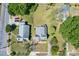 Aerial view of the brick home showcasing the well-maintained lawn and landscaping at 709 Myrtle Dr, Rock Hill, SC 29730