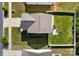 Aerial view of the home showing the roof and backyard with well-kept lawns and landscaping at 7113 Amberly Hills Rd, Charlotte, NC 28215