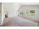 Light-filled primary bedroom featuring neutral carpet, two large windows, and ensuite access at 7113 Amberly Hills Rd, Charlotte, NC 28215