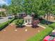 Aerial view of the community gazebo surrounded by mature trees and manicured landscaping at 749 Petersburg Dr, Fort Mill, SC 29708