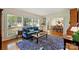 Bright living room with large windows, hardwood floors, and an elegant rug, perfect for entertaining and relaxation at 751 Lansdowne Rd, Charlotte, NC 28270