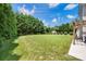 Expansive backyard featuring lush green grass and mature trees, perfect for outdoor activities at 105 Runningdeer Dr, Mooresville, NC 28117
