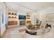 Comfortable living room featuring a fireplace, built-in shelves, and plush seating for cozy relaxation at home at 1118 Jefferson Dr, Charlotte, NC 28270