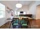 Bright dining area showcases hardwood floors, a dining table, and open access to the living room at 1421 Lyon Ct, Charlotte, NC 28205