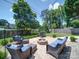 Outdoor patio area with stylish furniture, a fire pit, and a grill, ideal for entertaining at 1421 Lyon Ct, Charlotte, NC 28205