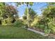Backyard garden includes raised beds and lush greenery, offering space for gardening and outdoor activities at 2110 Cool Springs Ct, Kannapolis, NC 28083