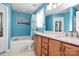 Bright bathroom with a tub, modern vanity, and ample counter space offering style and functionality at 2110 Cool Springs Ct, Kannapolis, NC 28083