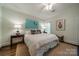 Bright bedroom with ceiling fan, plush rug, and tasteful decor offering a serene retreat at 242 Beckham Ct, Charlotte, NC 28211