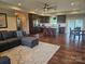Open-concept space connects a modern kitchen and a welcoming living area for easy living at 485 Hilltop Rd, Oakboro, NC 28129