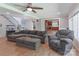 Comfortable living room with stairs and an open view into the kitchen at 512 Saint Cloud Dr, Statesville, NC 28625