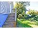 The home has a beautiful backyard with mature trees providing shade at 602 Childs St, Lincolnton, NC 28092