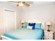 Bedroom with queen-size bed, white headboard and side tables, and a ceiling fan at 602 Childs St, Lincolnton, NC 28092
