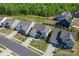 An aerial view shows a neighborhood of modern two-story homes with well-manicured lawns at 6159 Holland St, Fort Mill, SC 29707