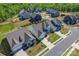 Aerial view of a suburban neighborhood with tree-lined streets and manicured lawns at 6159 Holland St, Fort Mill, SC 29707