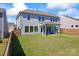 Large, fenced backyard with lush grass and covered patio perfect for outdoor entertaining at 6159 Holland St, Fort Mill, SC 29707