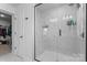 New bathroom with marble shower with a glass door at 6159 Holland St, Fort Mill, SC 29707