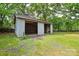 Garage with an open interior and backyard at 7224 Kuck Rd, Mint Hill, NC 28227