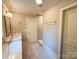 Bathroom with marble countertop sink, a glass shower and luxury finishes at 724 Ideal Way, Charlotte, NC 28203