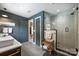 Modern bathroom featuring a glass-enclosed shower and a stylish sink with wood vanity at 742 Lansdowne Rd, Charlotte, NC 28270