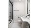 Bathroom with a shower-tub combo, marble countertops, and a gray vanity cabinet at 754 Wriston Pl, Charlotte, NC 28209