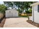 Detached garage with an extra parking space in the driveway at 754 Wriston Pl, Charlotte, NC 28209