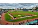 Daytime view of the baseball field with players lined up on the field at 808 Carolyn Ave, Kannapolis, NC 28083