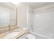 Clean bathroom features granite countertop, modern fixtures, and a shower-tub combo at 1841 Bear St, Charlotte, NC 28213