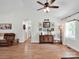Inviting living room with hardwood floors, vaulted ceilings, and stylish decor with a Gathering theme at 2008 Faulkner Rd, Clover, SC 29710