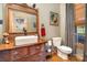 Charming bathroom featuring a unique vanity with a vessel sink and stylish decor at 5047 Victory Trl, Gastonia, NC 28056